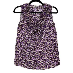Kate Spade Purple Rock the Casbah 100% Silk Sleeveless Blouse - Size 4